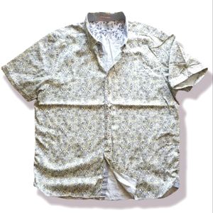 Ted Baker London floral Print short Sleeve Button Down shirt xl